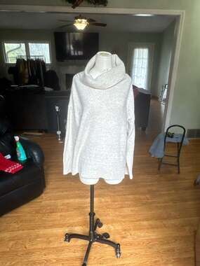 Old Navy Women's Oatmeal Heather Cowl Neck Oversized Sweater